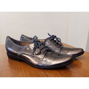 Pour La Victoire Leather Lace Up Oxford Shoes Metallic Copper Bronze 8‎ Derby